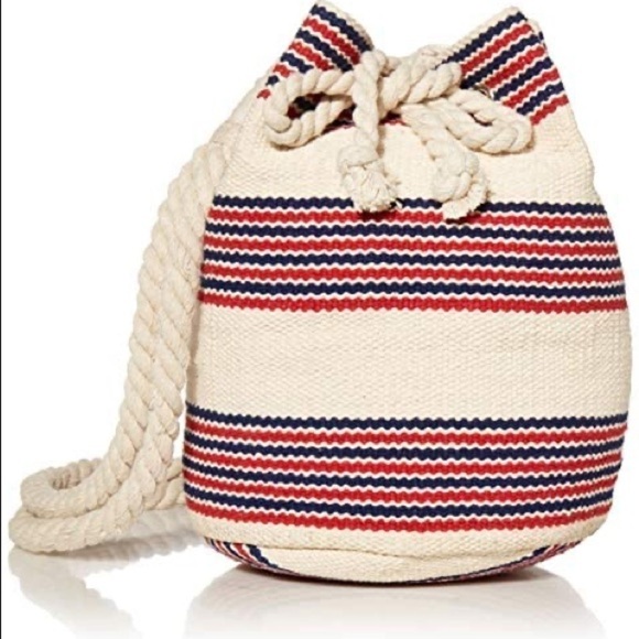 Seafolly Women's Stripe Bucket Bag with Long Braided Shoulder Strap, Car… - Picture 1 of 5